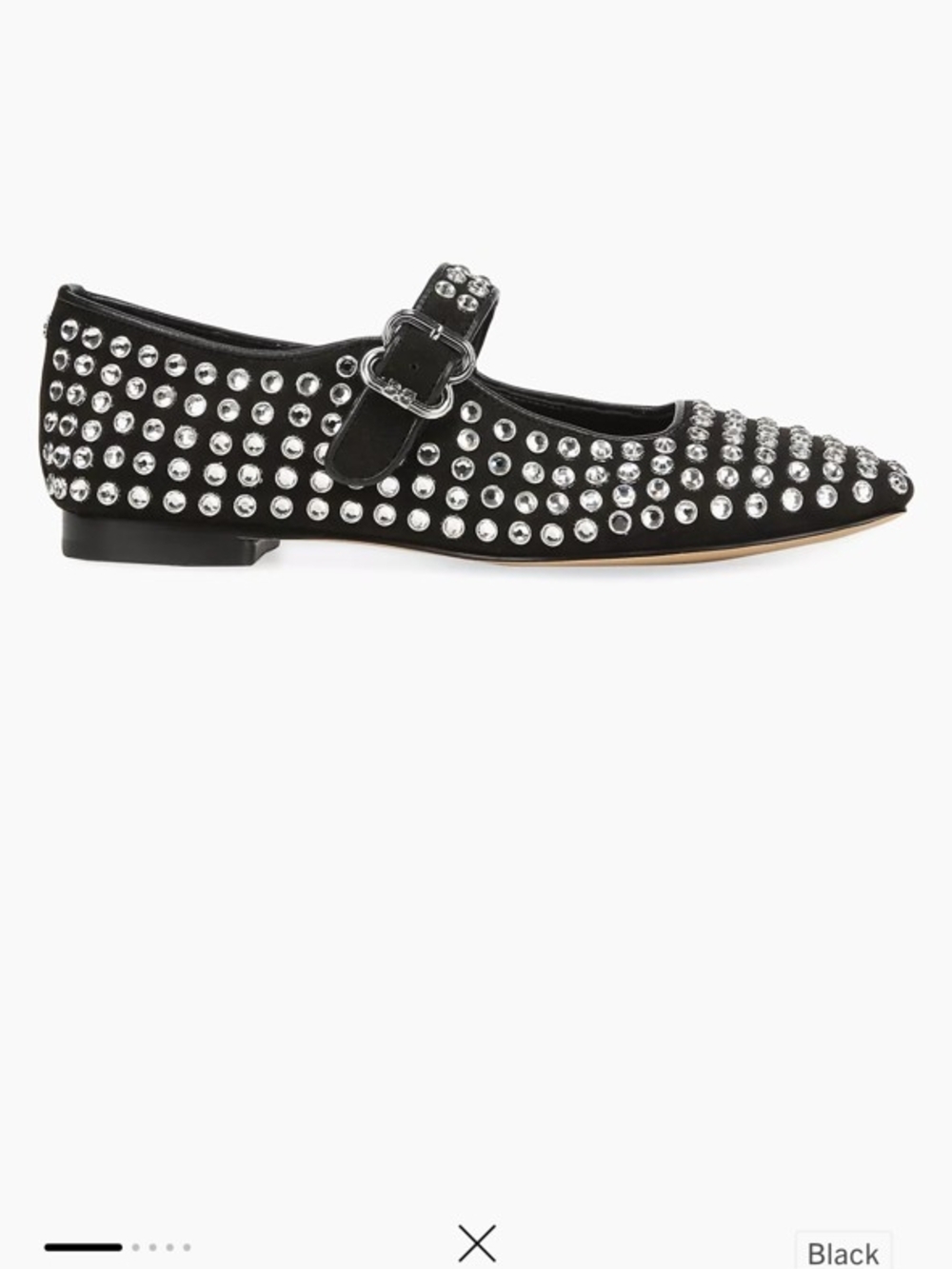 Black Studded Mary Jane Flats
